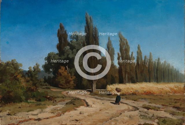 Poplar alley, 1856. Creator: Werner Holmberg.