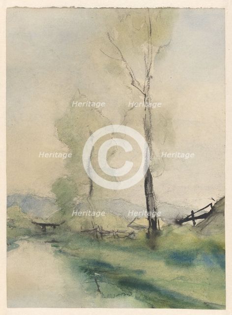 Poplars by a stream, 1867-1931. Creator: Pieter H.J.J. Ras.