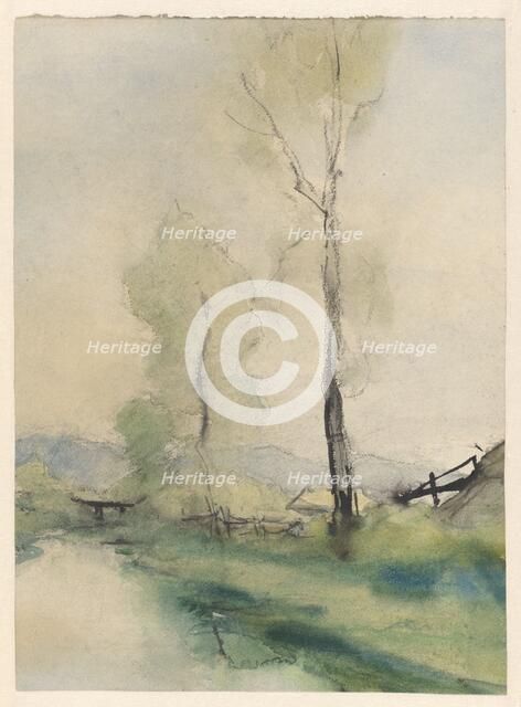 Poplars by a stream, 1867-1931. Creator: Pieter H.J.J. Ras.