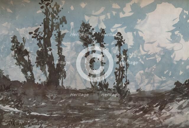 Poplars, c1839-1916, (1924). Artist: Henri-Joseph Harpignies