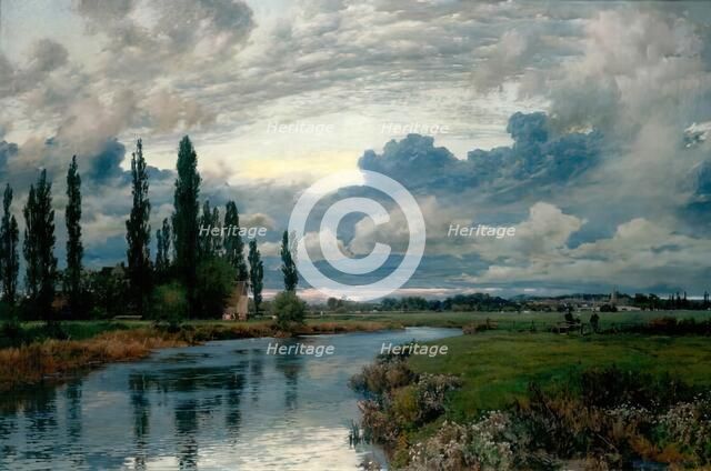 Poplars in the Thames Valley, c1870-1910. Creator: Alfred William Parsons.