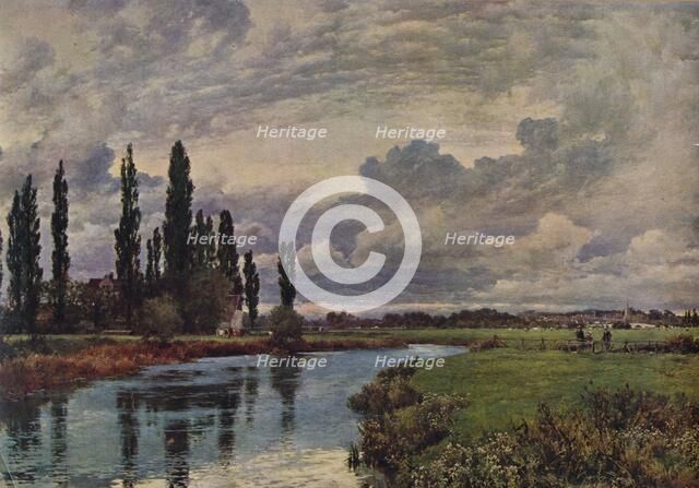 'Poplars in the Thames Valley', late 19th century, (1935).  Creator: Alfred William Parsons.