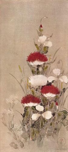 Poppies, Wheat, and Natane Flowers 17th century. Artist: Sôtatsu