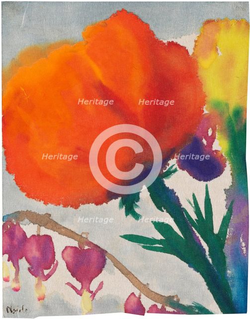 Poppy and Bleeding Heart, c1930. Creator: Emil Nolde.