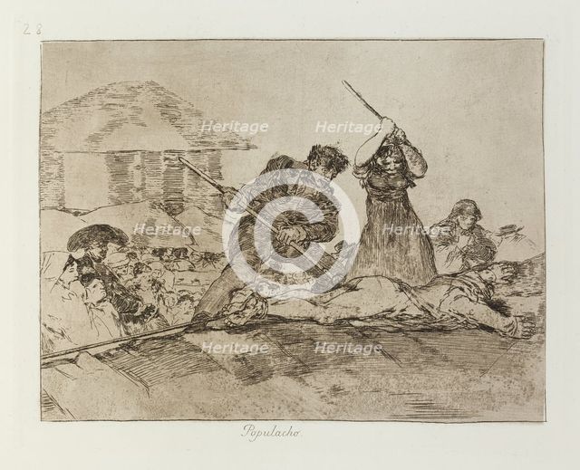 Populacho.; Los Desastres de la Guerra, Madrid 1863. Creator: Francisco Goya.