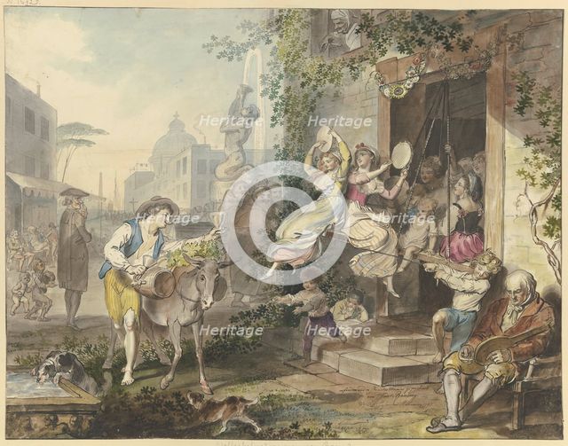Popular amusements in Rome, 1797. Creator: Johann Heinrich Ramberg.