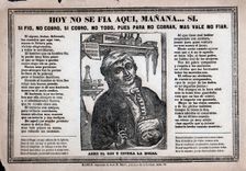 Popular engraving with the slogan Hoy no se fía aquí, mañana… Sí (We don't lend on credit today…
