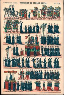 Popular holy cards, Easter procession, edited by Editorial Paluzie of Barcelona, ??page # 376, 19…