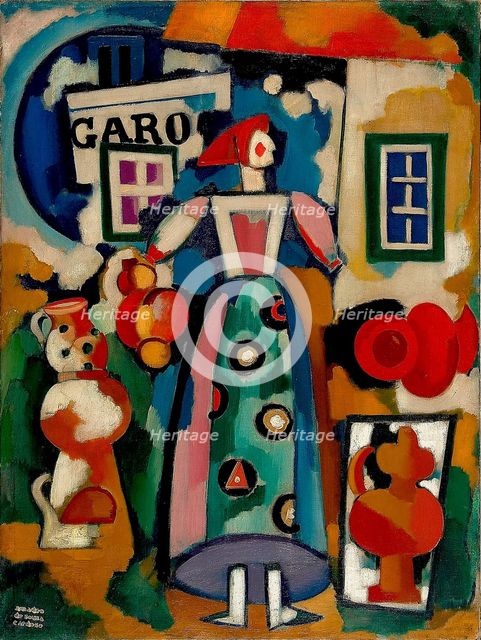 Popular Song - The Russian Woman and "Figaro", c1916. Creator: Souza-Cardoso, Amadeo de (1887-1918).
