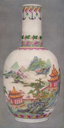 Porcelain Bottle in the Ku Yueh Hsuan Style. Ch'Ien Long Period, 1736-1796 (1928)