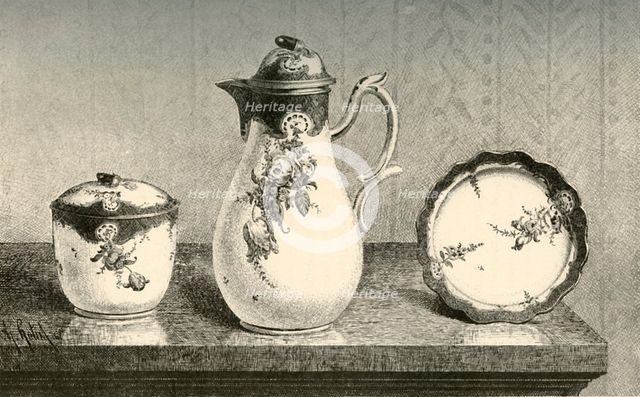 Porcelain coffee set, mid-late 18th century, (1903). Creator: Unknown.