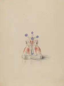Porcelain Dogs, 1935/1942. Creator: Walter W. Jennings