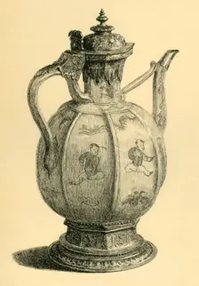 Porcelain pot, 16th century?, (1881). Creator: Z Pritchard