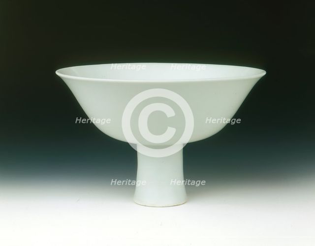 Porcelain stemcup with 'sweet white' glaze, Ming dynasty, Yongle period, China, 1403-1425. Creator: Unknown.