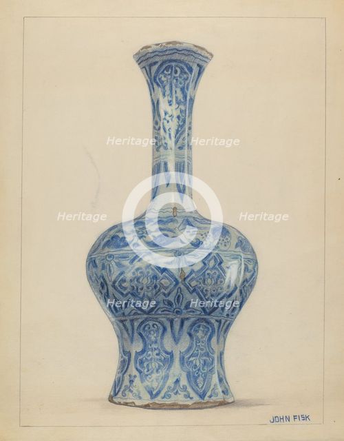 Porcelain Vase, 1936. Creator: John Fisk.