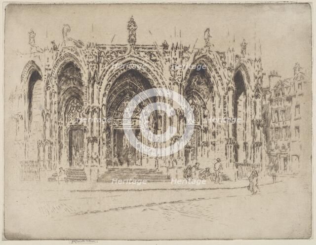 Porch of San Maclou, Rouen, 1907. Creator: Joseph Pennell.