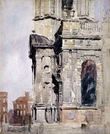 Porch of St Philip's Cathedral, Birmingham, 1836. Creator: David Cox the Elder