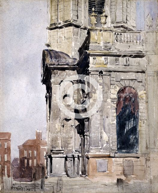 Porch of St Philip's Cathedral, Birmingham, 1836. Creator: David Cox the Elder.