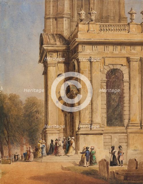 Porch of St Philip's Church, Birmingham, 1830-45. Creator: Unknown.