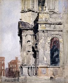 Porch of St Philip's Cathedral, Birmingham, 1836. Creator: David Cox the Elder