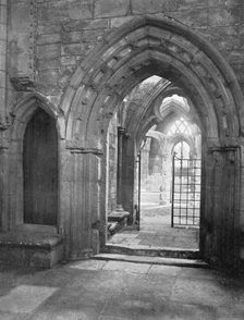 Porch of the chapter house, Elgin Cathedral, Scotland, 1924-1926. Artist: Valentine & Sons Ltd