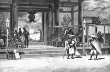 'Porch of the Ikuta Temple, Kobe, Japan 1891. Creator: Charles Edwin Fripp