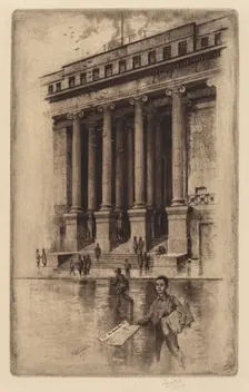 Porch, Old Custom House, Wall Street, 1905. Creator: Charles Frederick William Mielatz