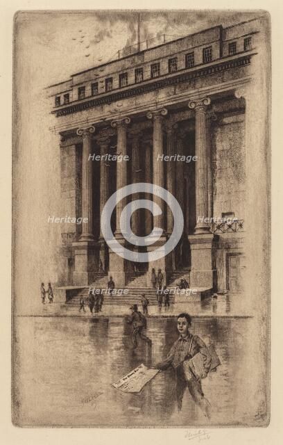 Porch, Old Custom House, Wall Street, 1905. Creator: Charles Frederick William Mielatz.