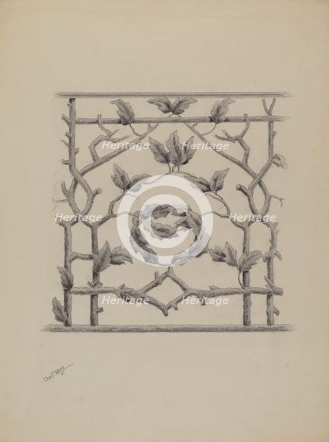 Porch Railing, 1937. Creator: Charles Moss.