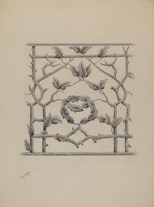 Porch Railing, 1937. Creator: Charles Moss