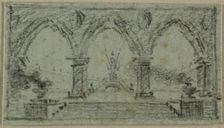 Porch with Gothic Arches, n.d. Creator: Domenico Quaglio II