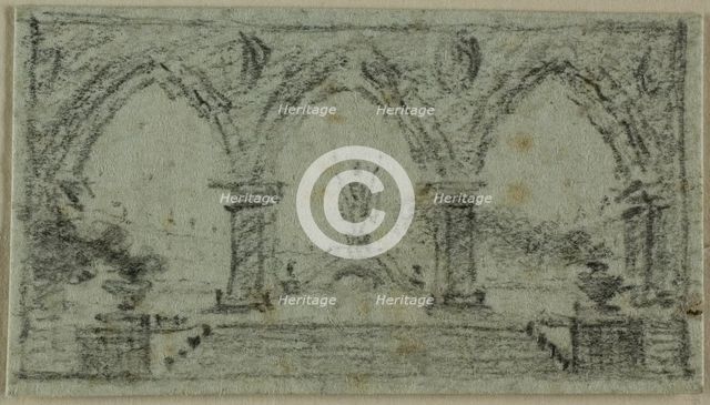 Porch with Gothic Arches, n.d. Creator: Domenico Quaglio II.