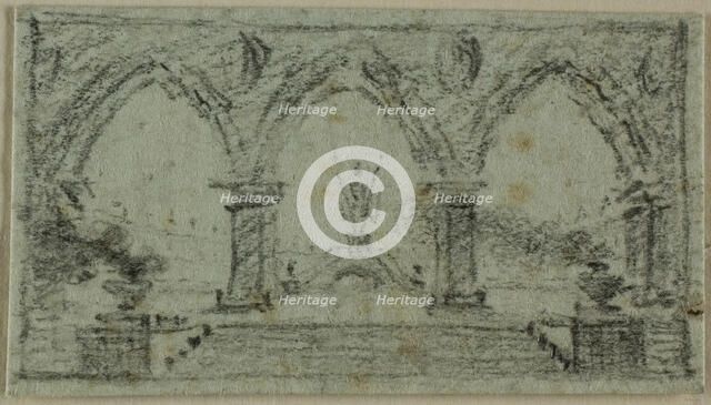 Porch with Gothic Arches, n.d. Creator: Domenico Quaglio II.