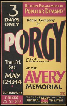 Porgy, Hartford, CT, 1938. Creator: Unknown