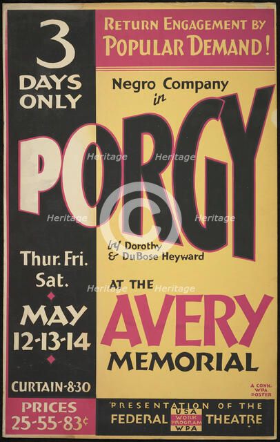 Porgy, Hartford, CT, 1938. Creator: Unknown.