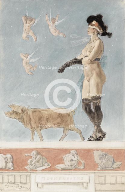 Pornokrates (La Dame au cochon). Artist: Rops, Félicien (1833-1898)