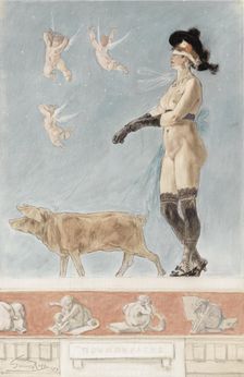 Pornokrates (La Dame au cochon). Artist: Rops, Félicien (1833-1898)