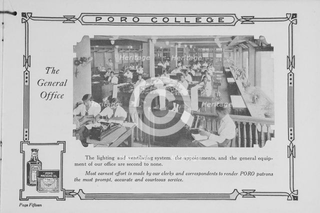 Poro College; The general office, 1922. Creator: Unknown.