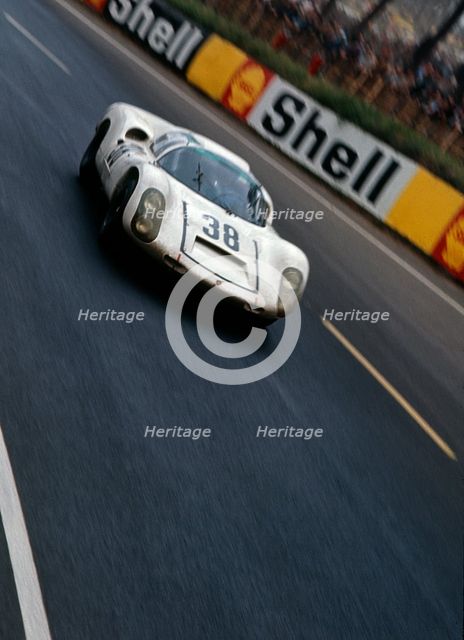 Porsche 910-6 driven by Stommelen - Neerpasch, 1967 Le Mans Artist: Unknown.