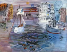 Port with sailboat. Homage to Claude Lorrain, 1935. Creator: Dufy, Raoul (1877-1953)