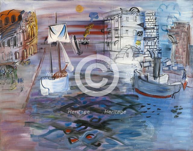 Port with sailboat. Homage to Claude Lorrain, 1935. Creator: Dufy, Raoul (1877-1953).