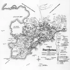Port Arthur, Manchuria, showing Japanese and Russian fortifications, Russo-Japanese War, 1905