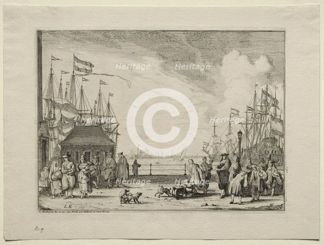 Port at Amsterdam, 1701. Creator: Ludolf Backhuysen (Dutch, 1631-1708); Ludolf Backhuysen (Dutch, 1631-1708).