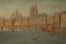 Port au Foin and the eastern end of Ile de la Cite, c1760. Creator: Hyacinthe de La Pegna