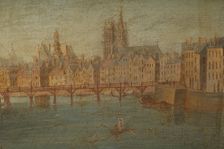 Port au Foin and the eastern end of Ile de la Cite, c1760. Creator: Hyacinthe de La Pegna