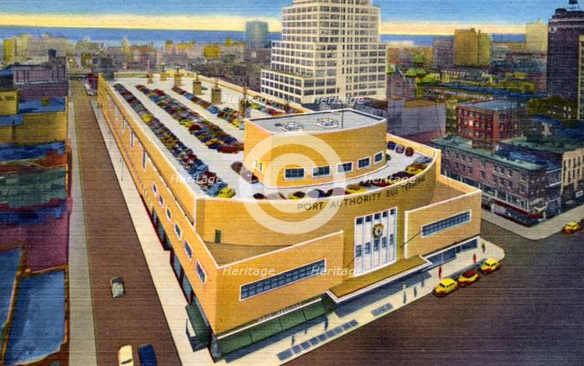 Port Authority Bus Terminal, facing west, New York City, New York, USA, 1951. Artist: Unknown