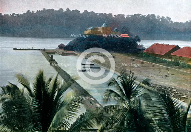 Port Blair, capital of the Andaman and Nicobar Islands, Indian Ocean, c1890. Artist: Gillot