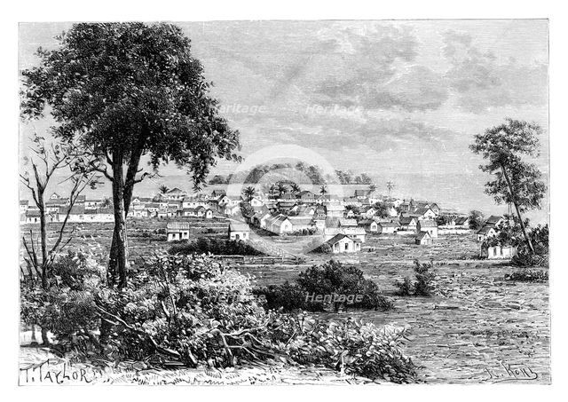 'Port Limon and Uvas Island', c1890.Artist: A Kohl