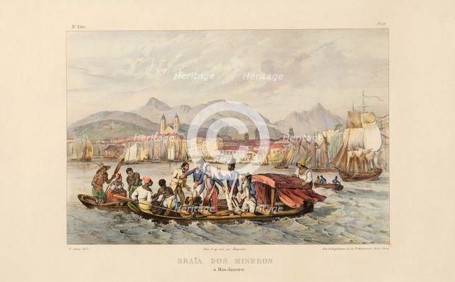 Port of the Mineiros in Rio de Janeiro. From "Voyage pittoresque dans le Brésil", 1835. Creator: Rugendas, Johann Moritz (1802-1858).