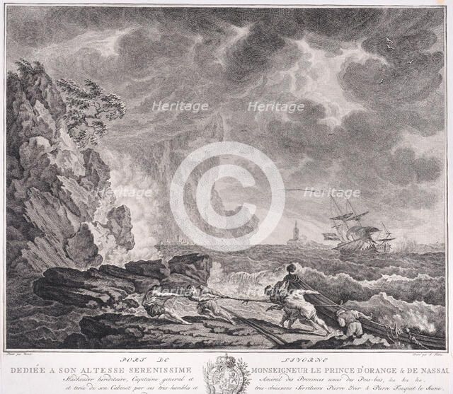 Port of Livorne, ca. 1770. Creator: Simon Fokke.